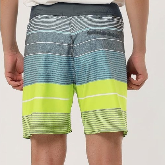 Lars Amadeus Men's Summer Printed Drawstring Color Block Swim Beach Shorts NWOT - Picture 2 of 4